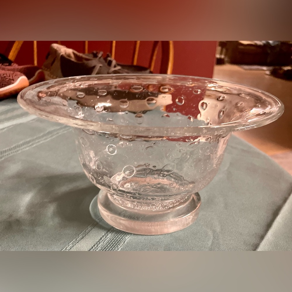 Clear Glass Bubble Bowl